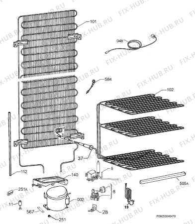 Взрыв-схема холодильника Elektro Helios KF3222 - Схема узла Cooling system 017